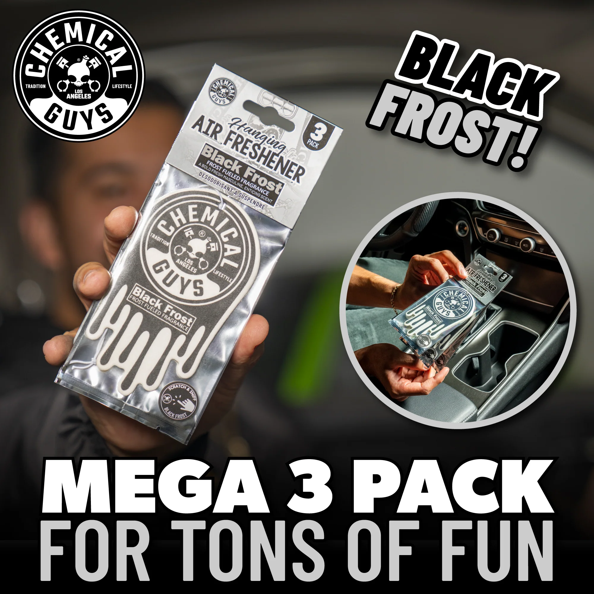 Black Frost Hanging Air Freshener Pack - Image 4