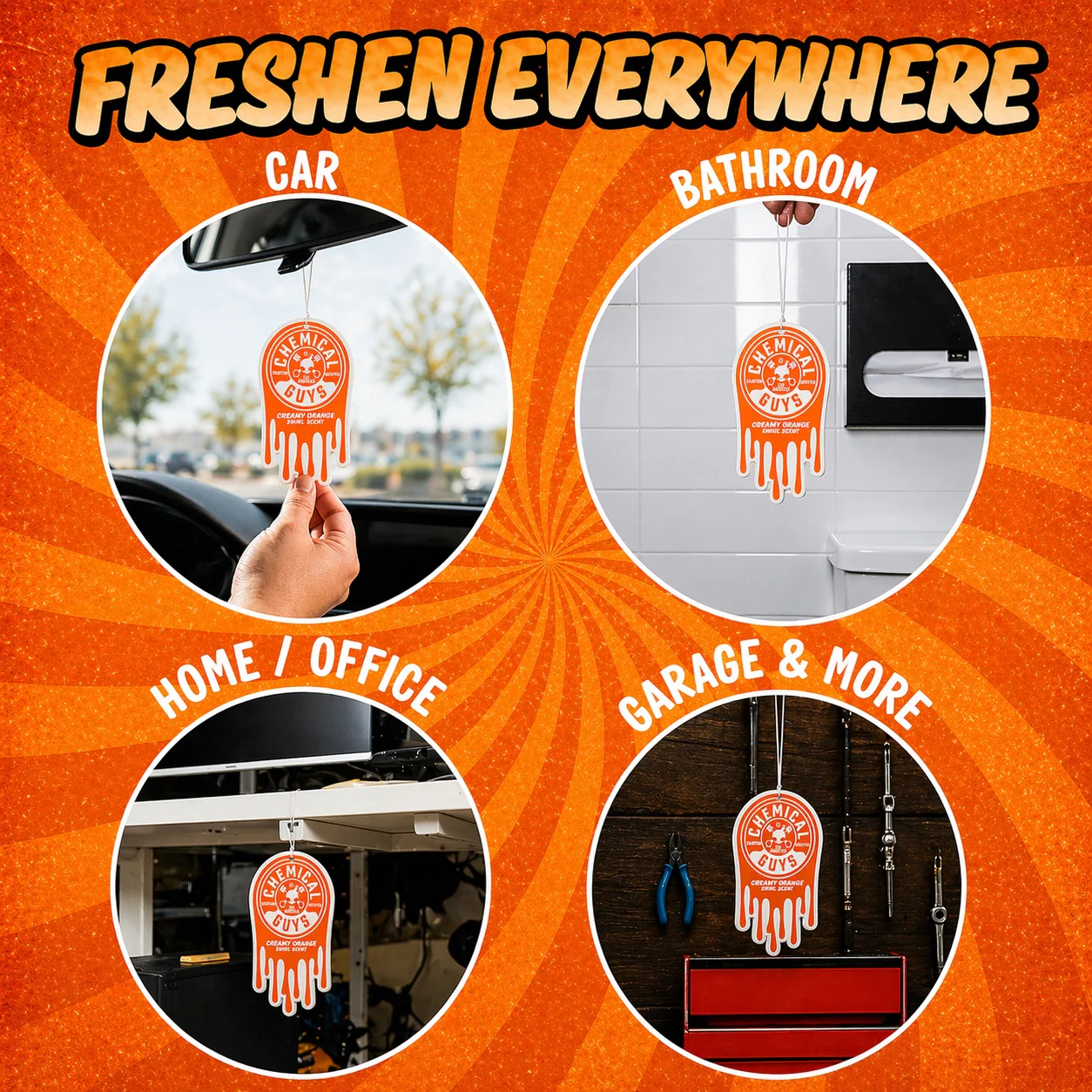 Creamy Orange Swirl Hanging Air Freshener - Image 3