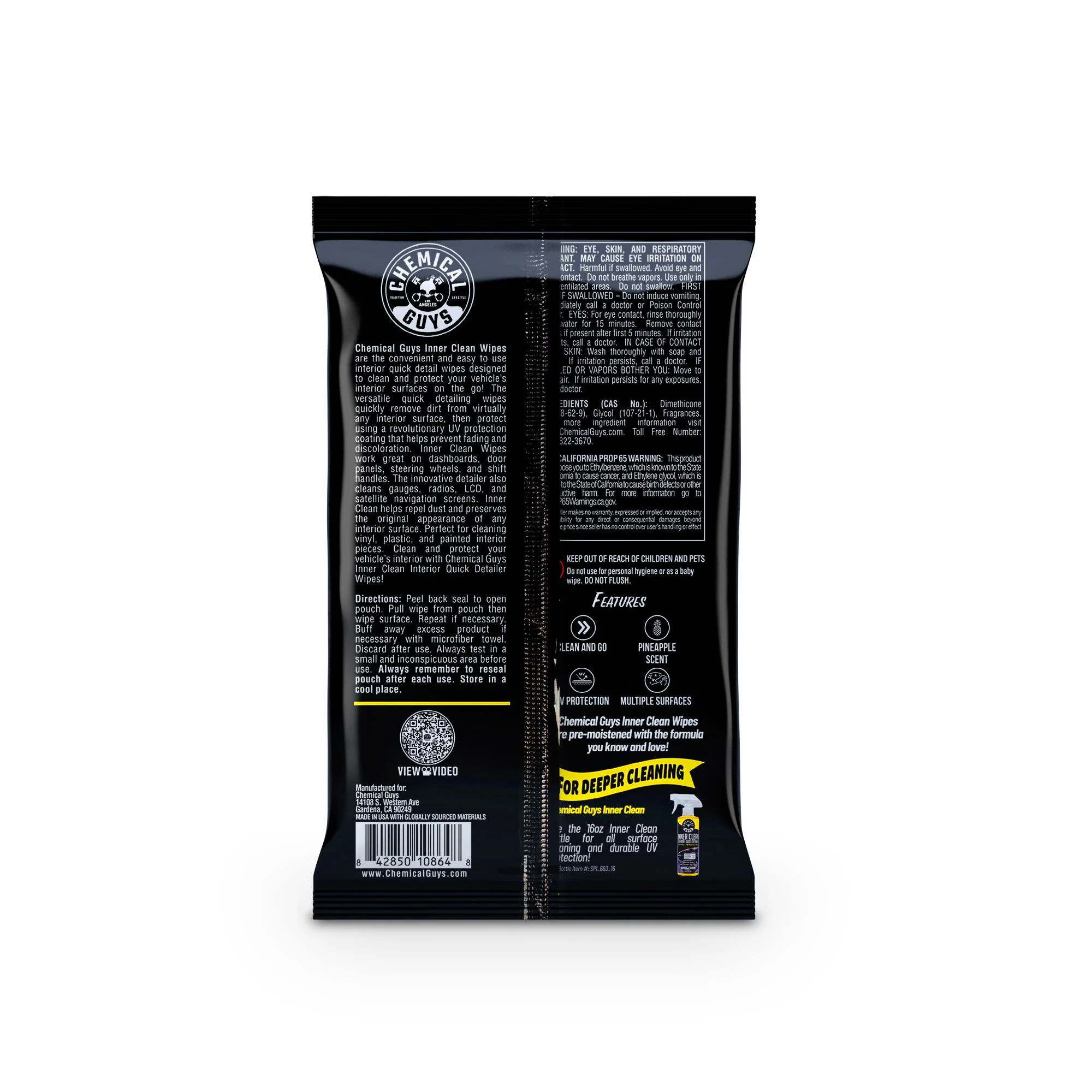Inner Clean Interior Quick Detailer & Protectant Car Wipes - Image 11