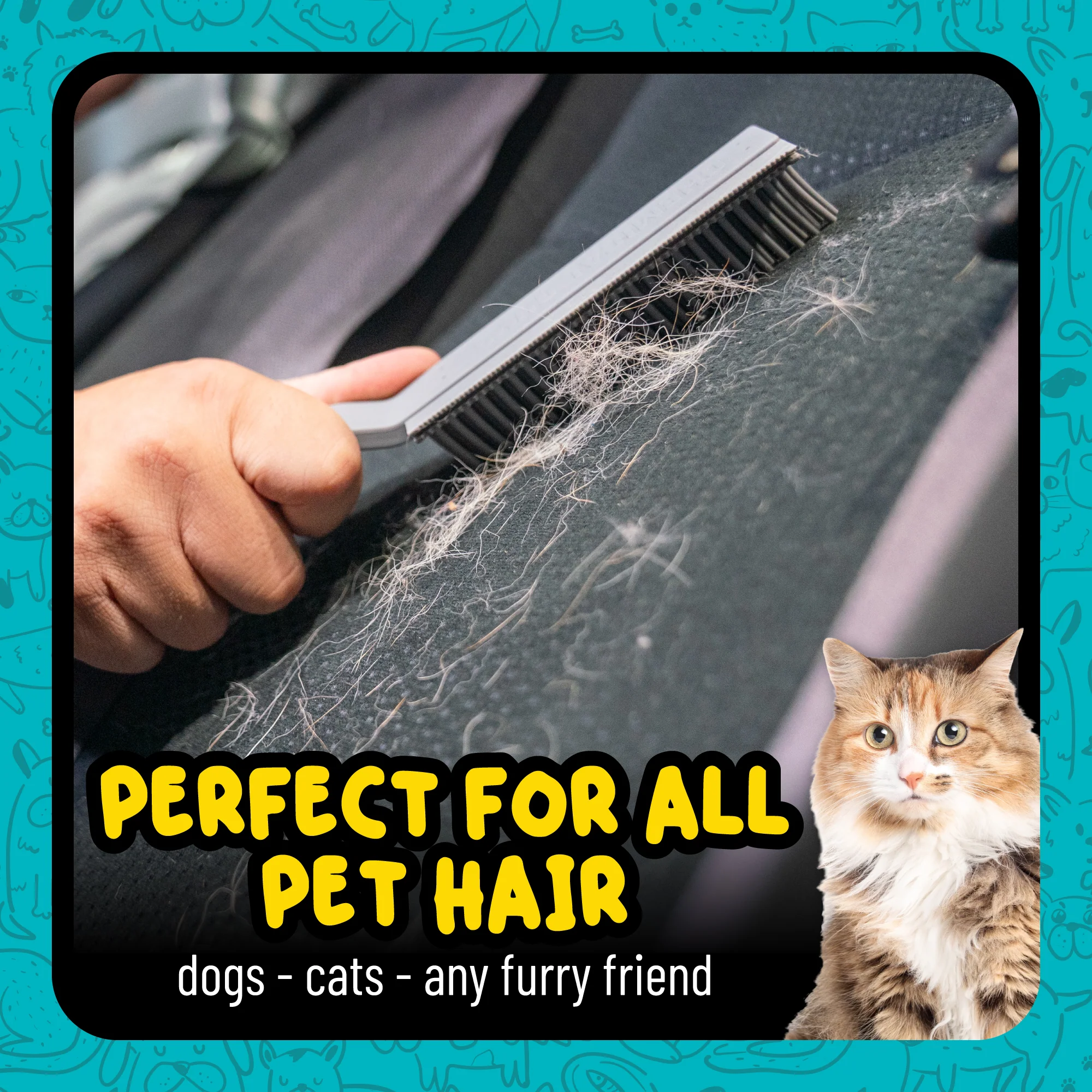 Professional Rubber Pet Hair Removal Brush - Image 4
