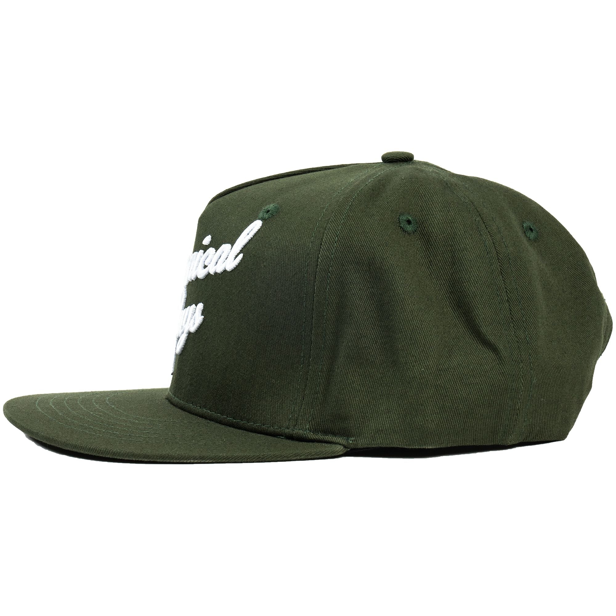 Snap-It-Back Olive Green Script Hat - Image 2