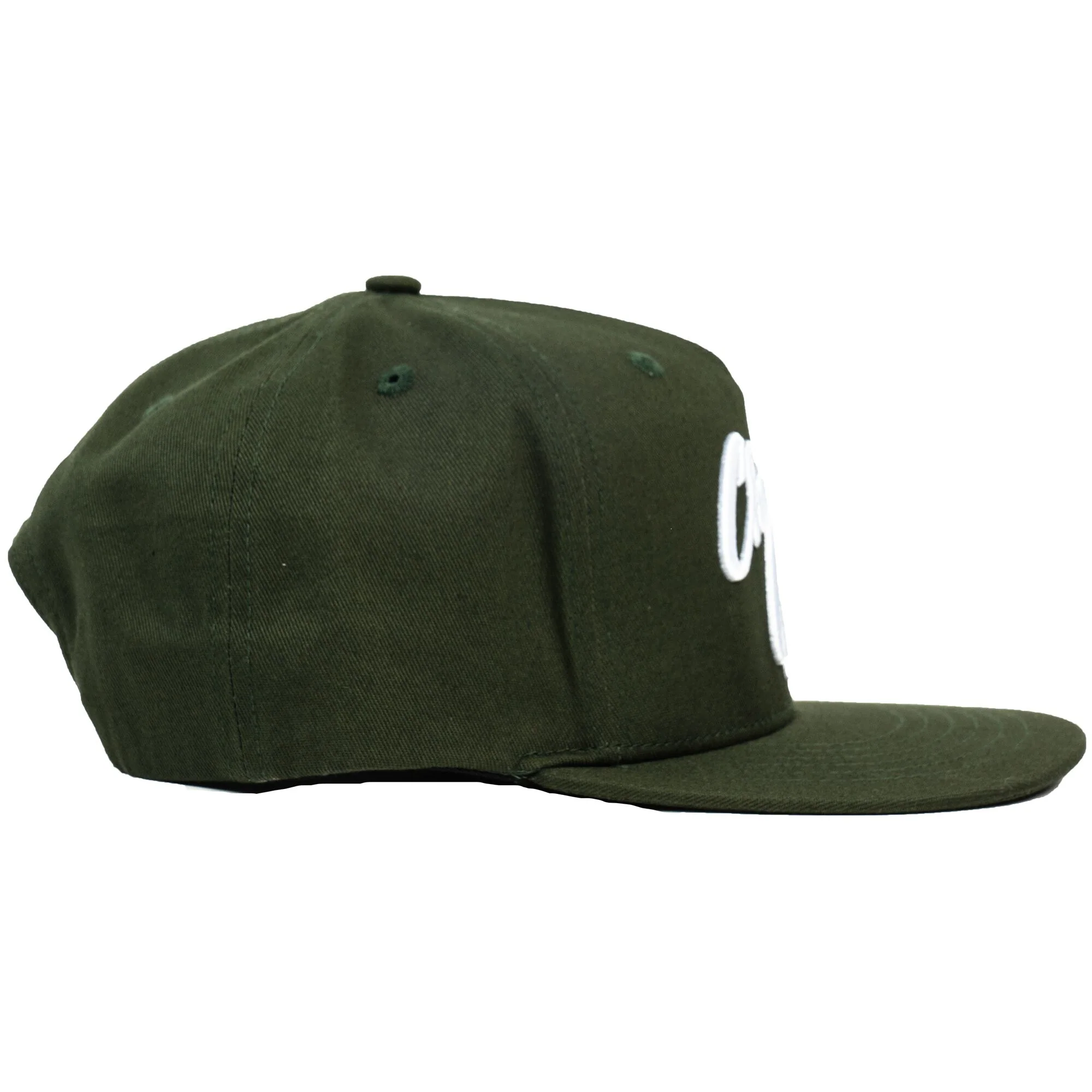 Snap-It-Back Olive Green Script Hat - Image 3