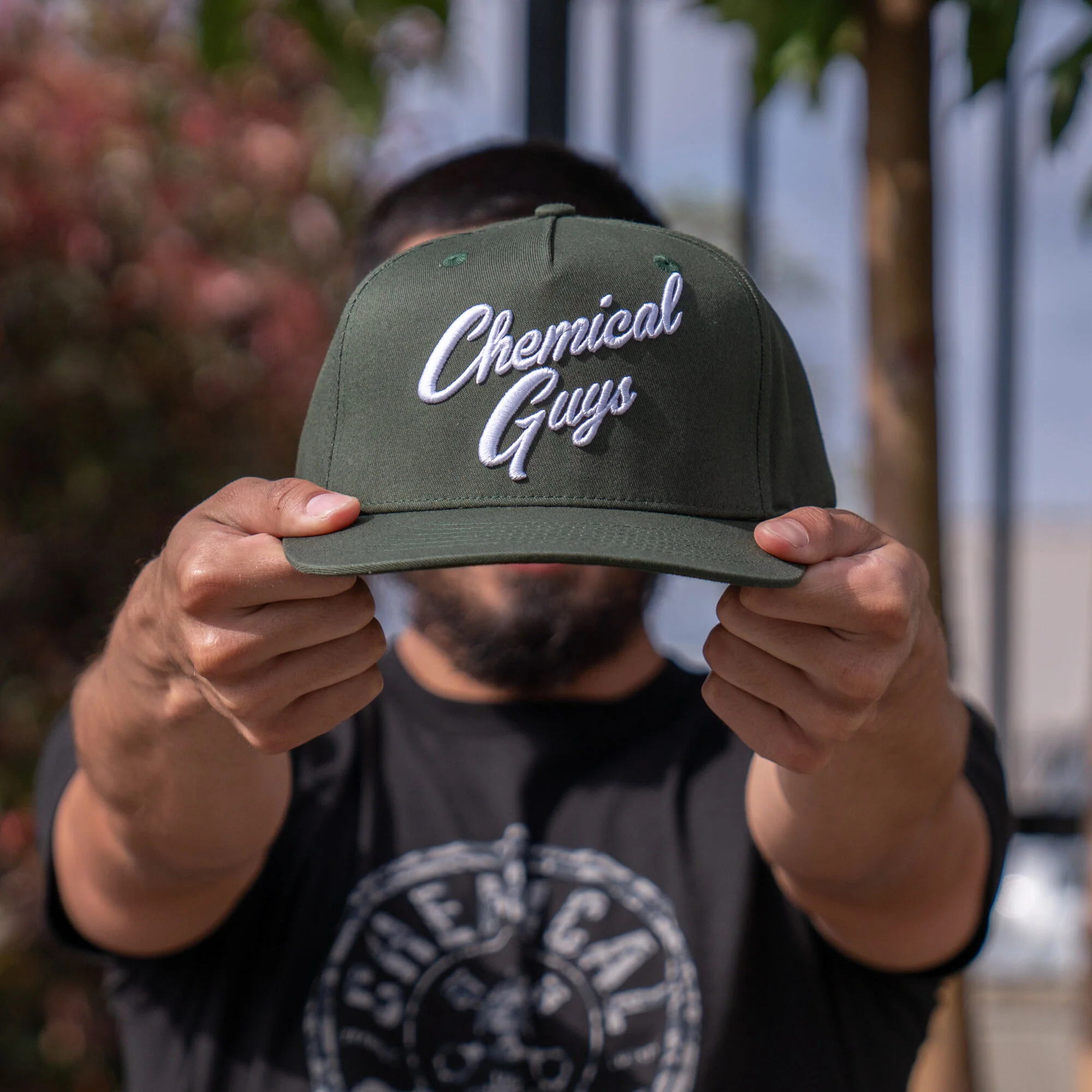 Snap-It-Back Olive Green Script Hat - Image 6