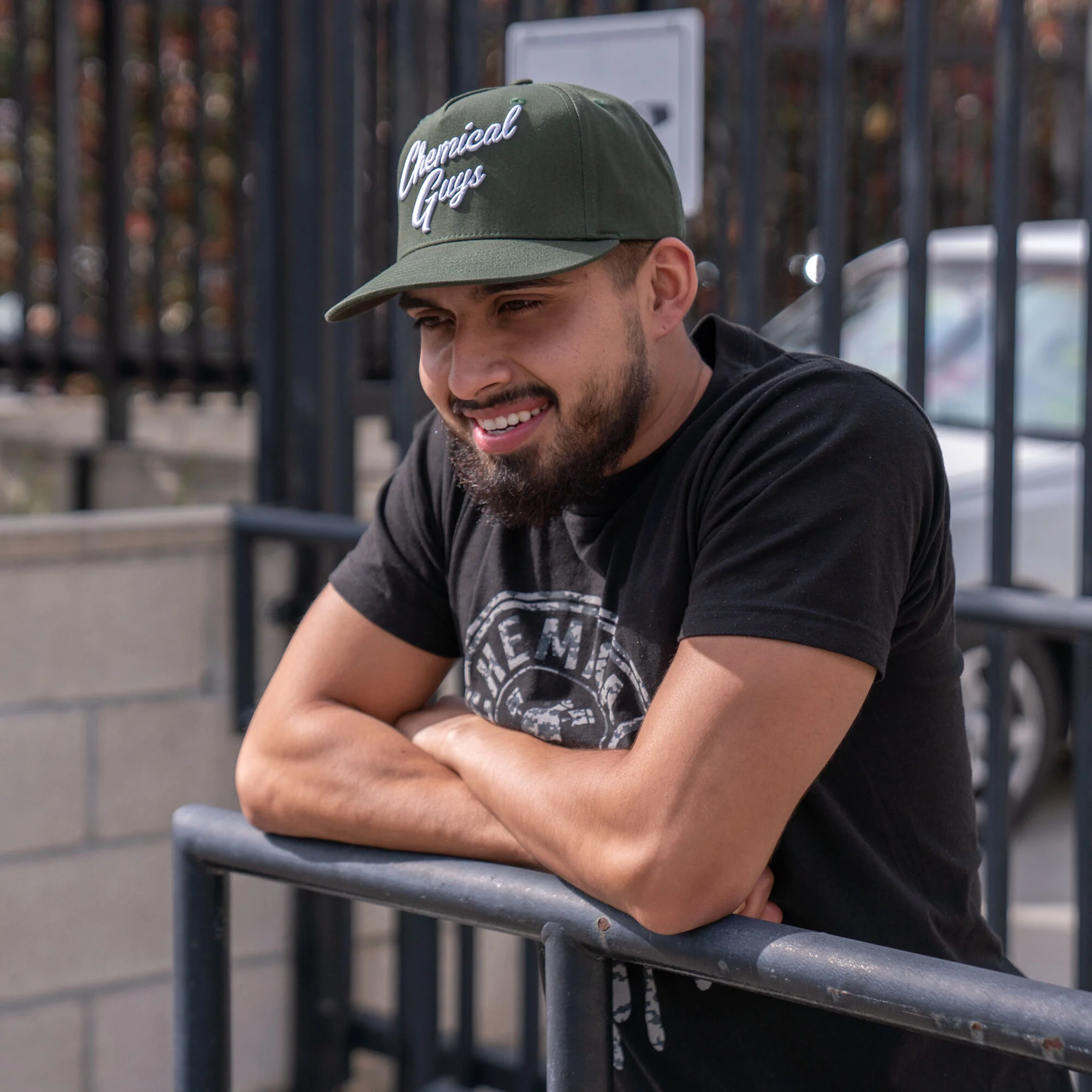 Snap-It-Back Olive Green Script Hat - Image 7