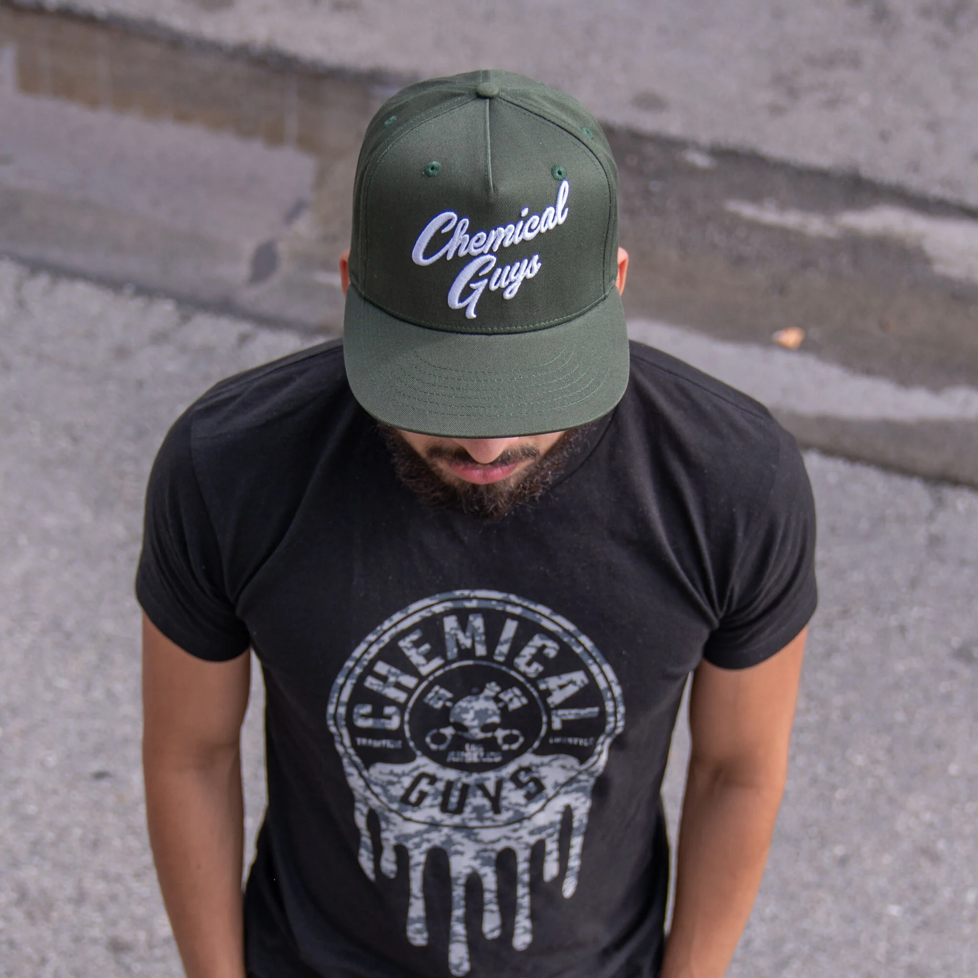Snap-It-Back Olive Green Script Hat - Image 8