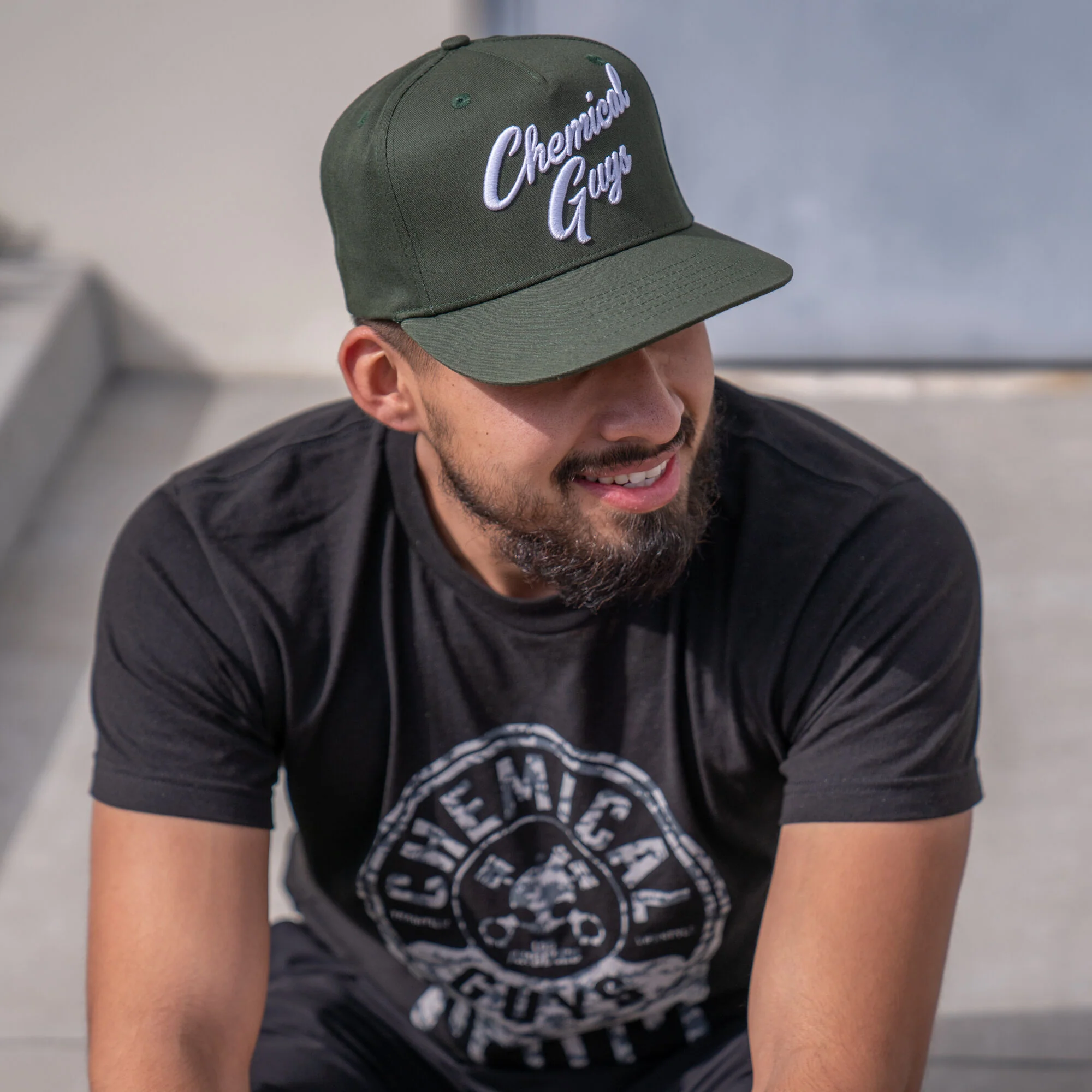 Snap-It-Back Olive Green Script Hat - Image 9