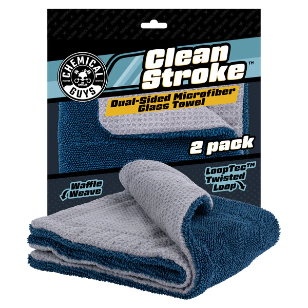 CleanStroke Dual-Sided Microfiber Glass Towel 2-Pack