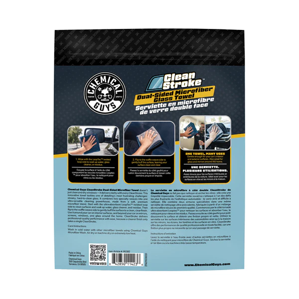 CleanStroke Dual-Sided Microfiber Glass Towel 2-Pack - Image 8