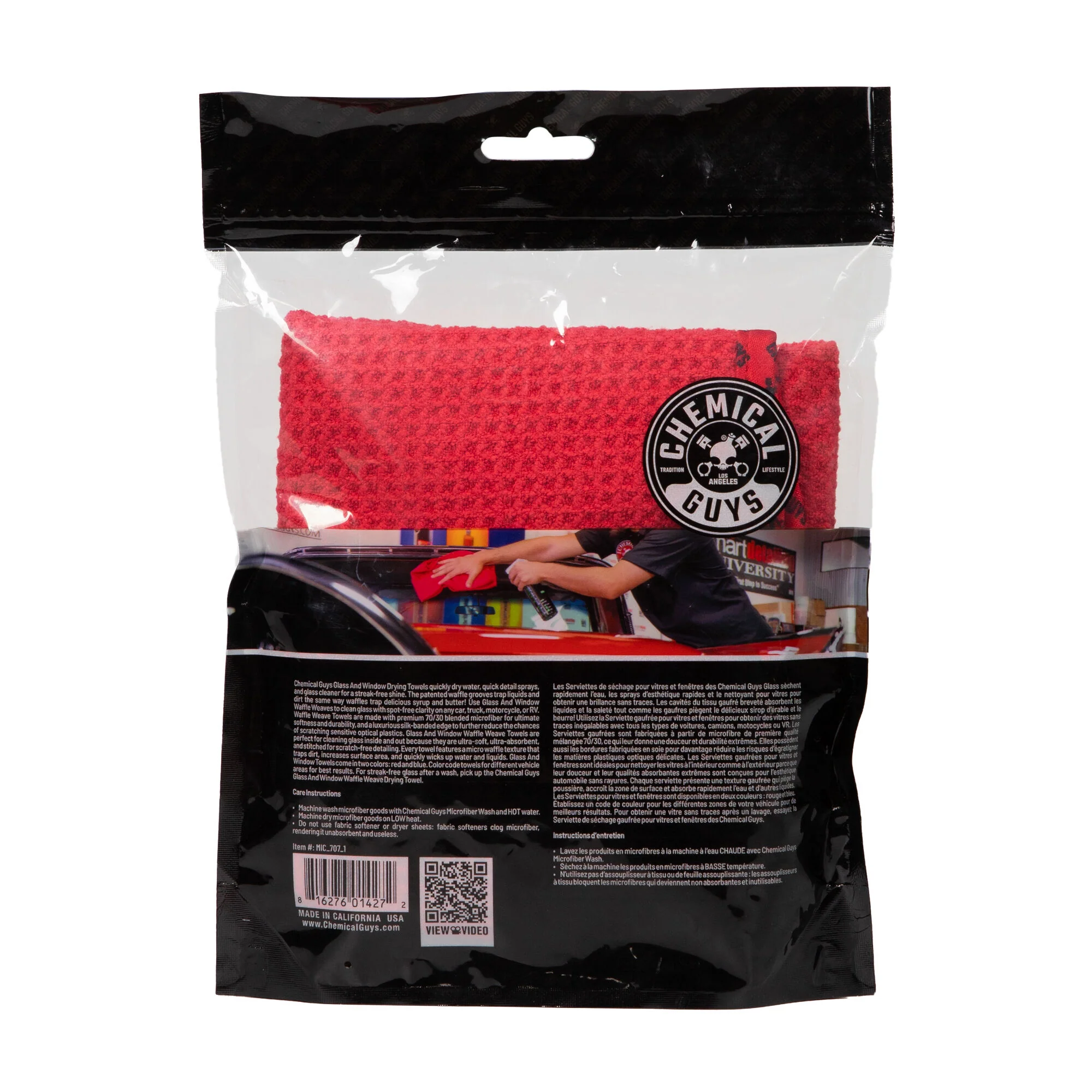 Waffle Weave Glass and Window Microfiber Towel - Image 6